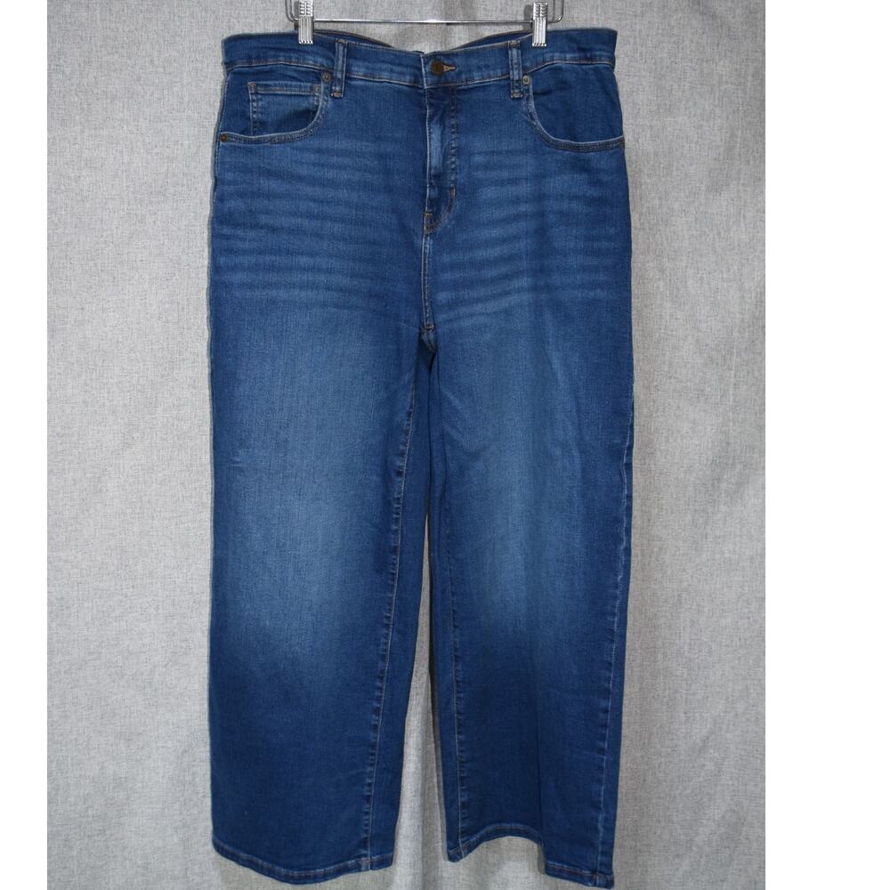 Banana Republic Washwell High-Rise Wide Leg Jeans Dark Wash 16 (33)